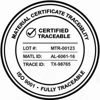 Material certificate badge